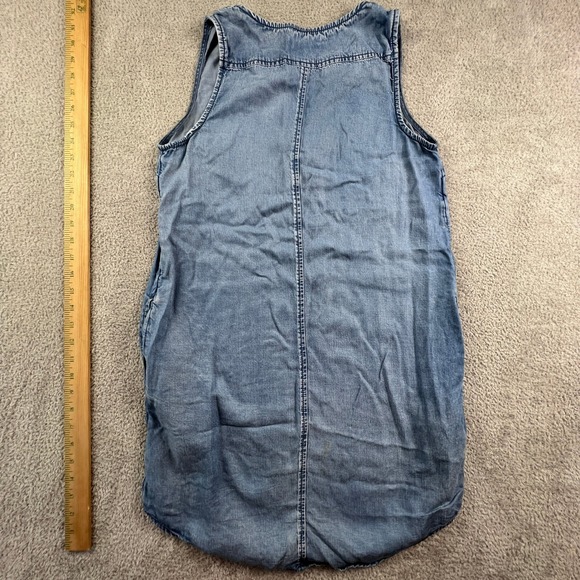 Gap Chambray Women's Dress Extra Small Sleeveless Henley Tencel Denim Casual - Picture 7 of 12